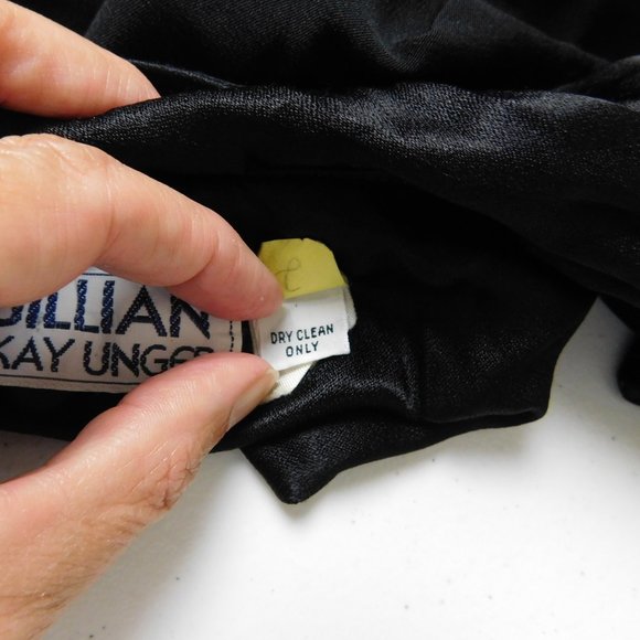 Vintage St. Gillian by Key Unger Women Dress 6 Black Beaded Short Sleeve - Picture 12 of 13